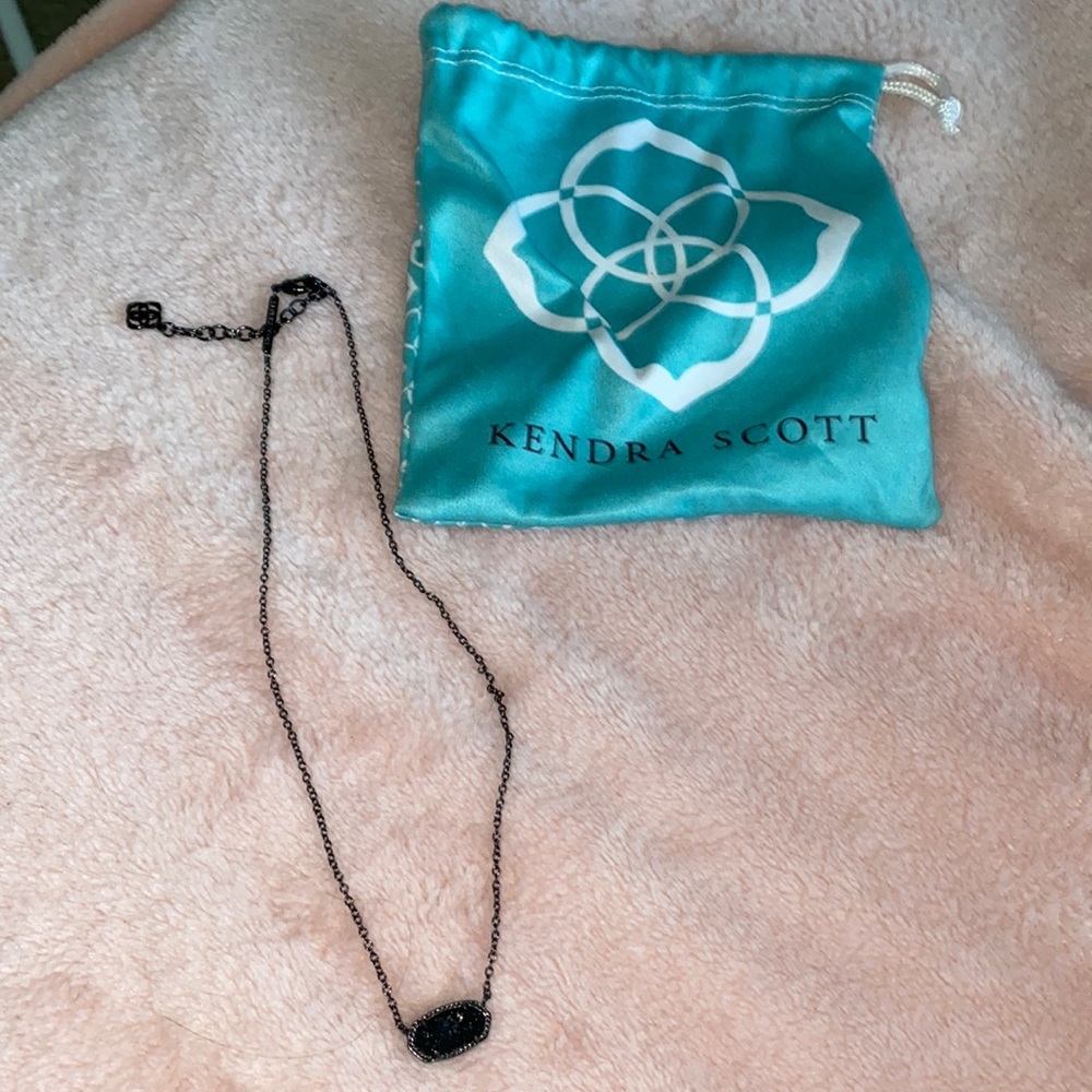 Black on black Kendra Scott pendant necklace